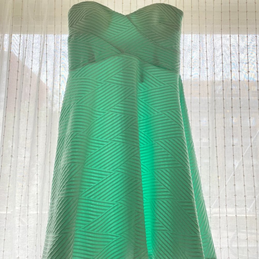 Strapless Teal Mini Dress